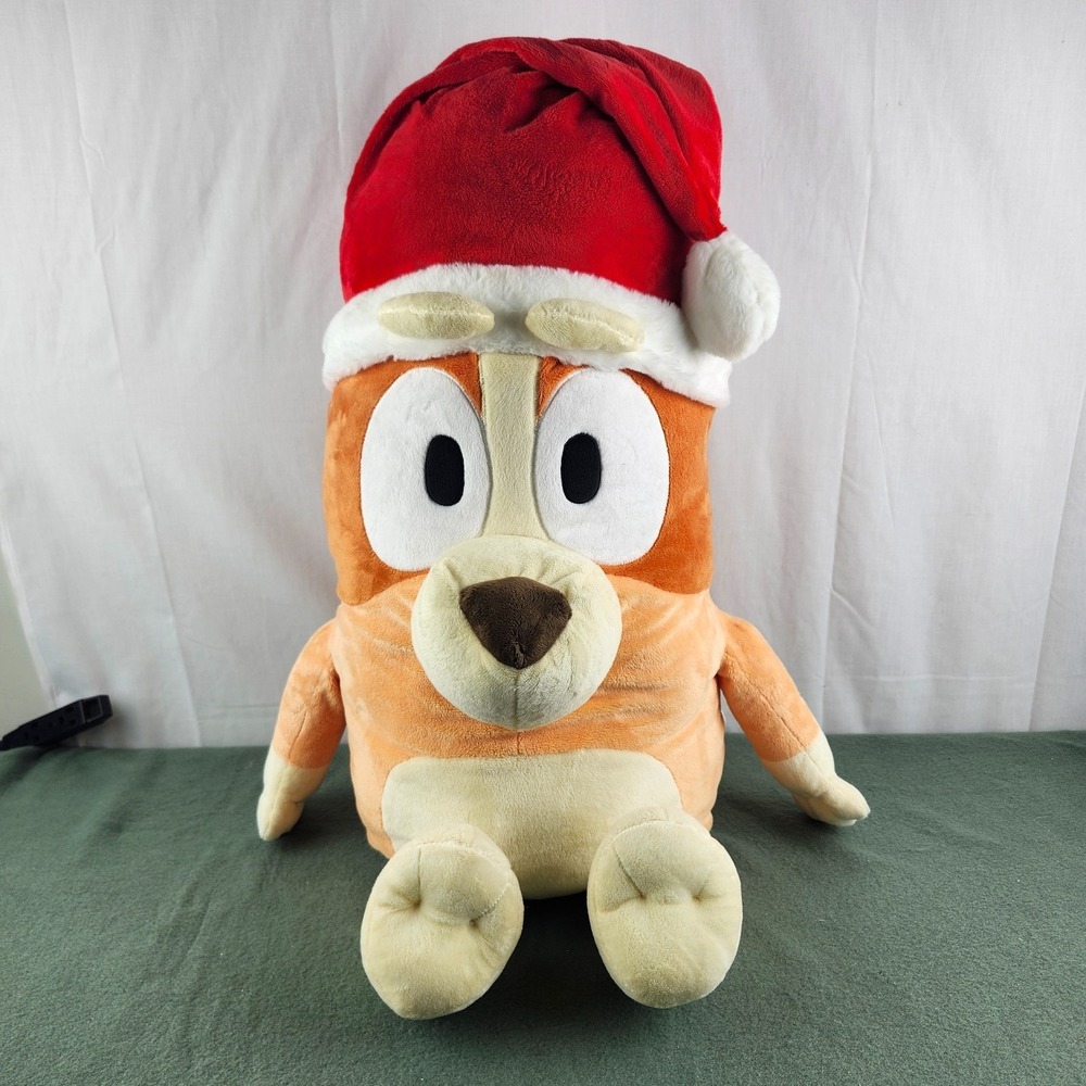 24" HUGE Bluey Stuffed Plush! Bluey Bingo Christmas Hat!‎ 28" Standing